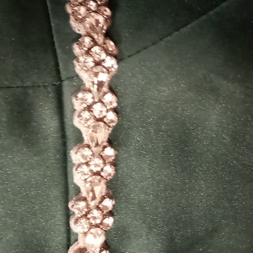 Sorella Vita Dark Green Prom/Bridesmaid Dress w Jewel/Ribbon Belt Size 4 - Picture 9 of 16